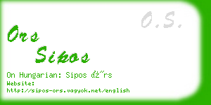 ors sipos business card